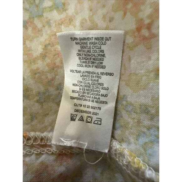 Mimi Chica Medium Yellow Orange Ditsy Floral Sleeveless Button Down Dress Boho - Picture 13 of 14